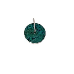 Novica Peru Sterling Silver Blue Green Chrysocolla Magic Circle Round
